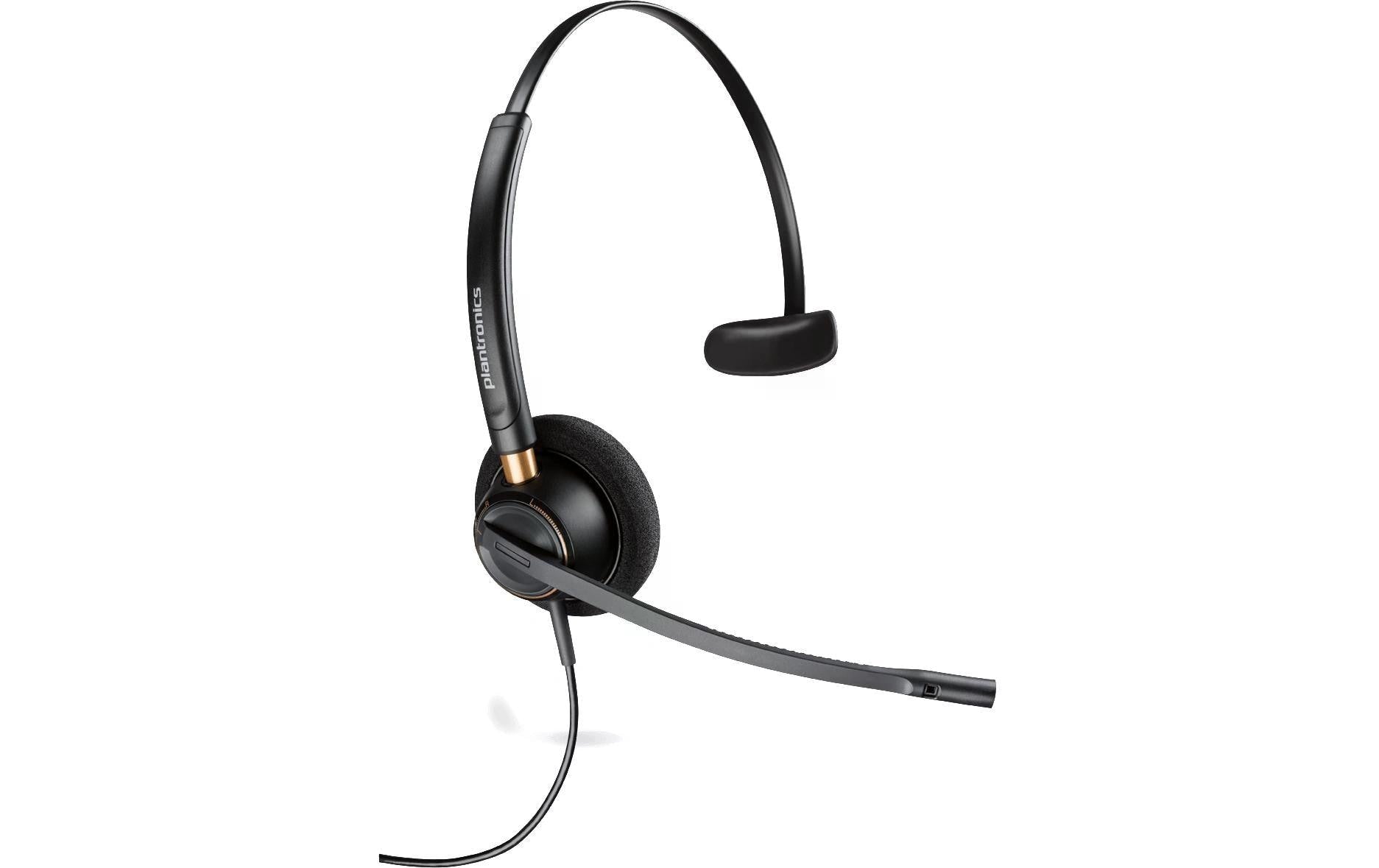 Poly EncorePro 510 Office-Headset – On-Ear, Mono, Kabelgebunden, Boom-Mikrofon, Schwarz