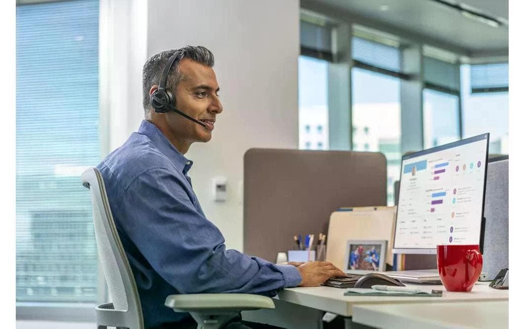 Poly Savi 8410 – Mono-Headset (On-Ear) – DECT/Bluetooth, ANC – Schwarz – für PC/Mac – bis 13 h