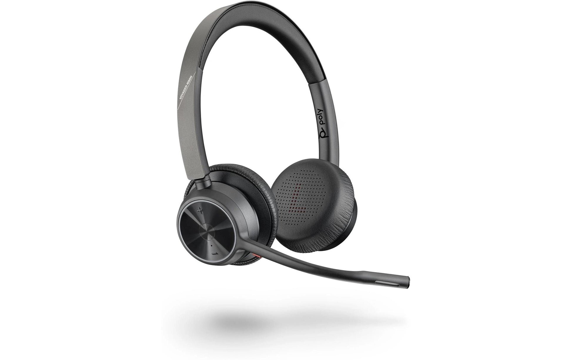 Poly Voyager 4320 Office-Headset – Over-Ear, Stereo, Kabel + BT, MS Teams zertifiziert, Schwarz