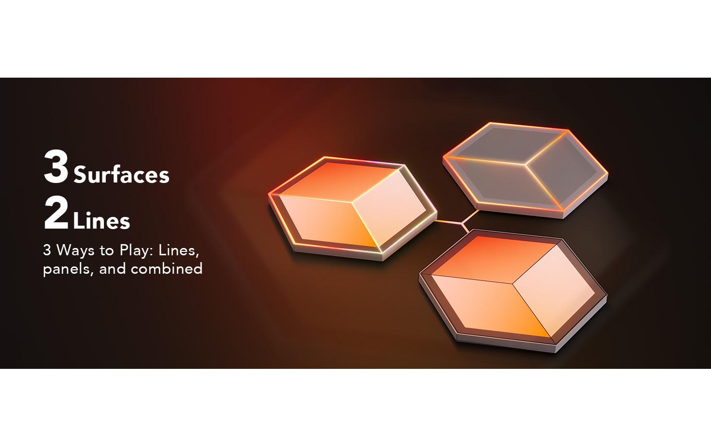 Govee Panel LED Glide Hexa Ultra – RGBIC, Bluetooth, Govee Home App – 72 W – Hellgrau