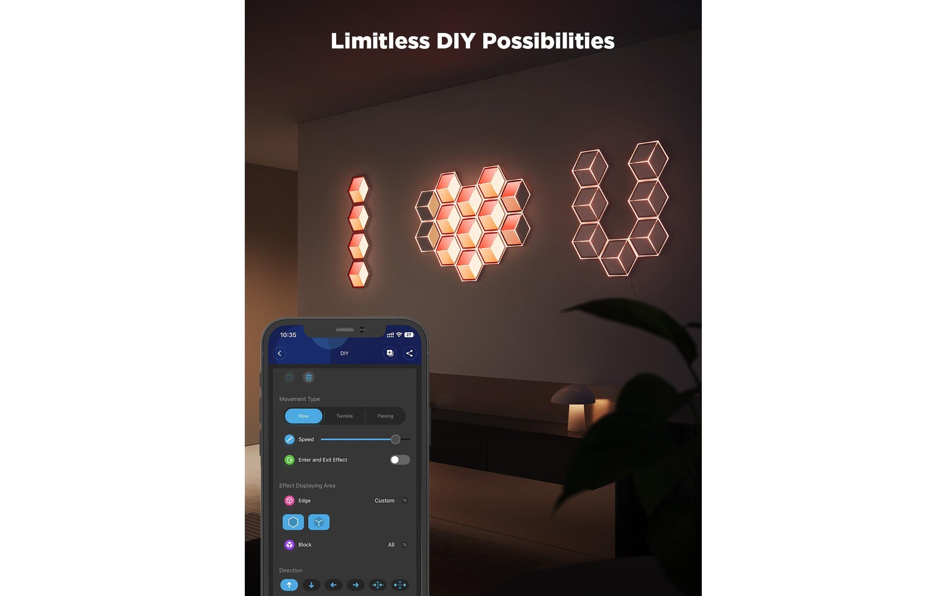 Govee Leuchtpaneele Glide Hexa Ultra – Erweiterung, 72 W, RGBIC, WLAN, für Alexa, Hellgrau