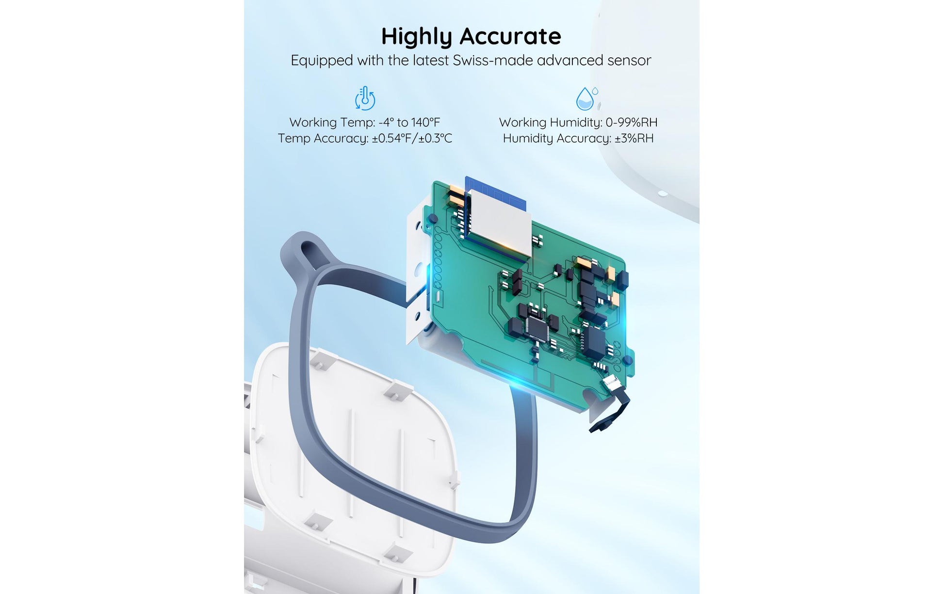 Govee H5179 – Thermo-/Hygrosensor (Einzelsensor), Bluetooth, Temperatur & Feuchte – Weiss