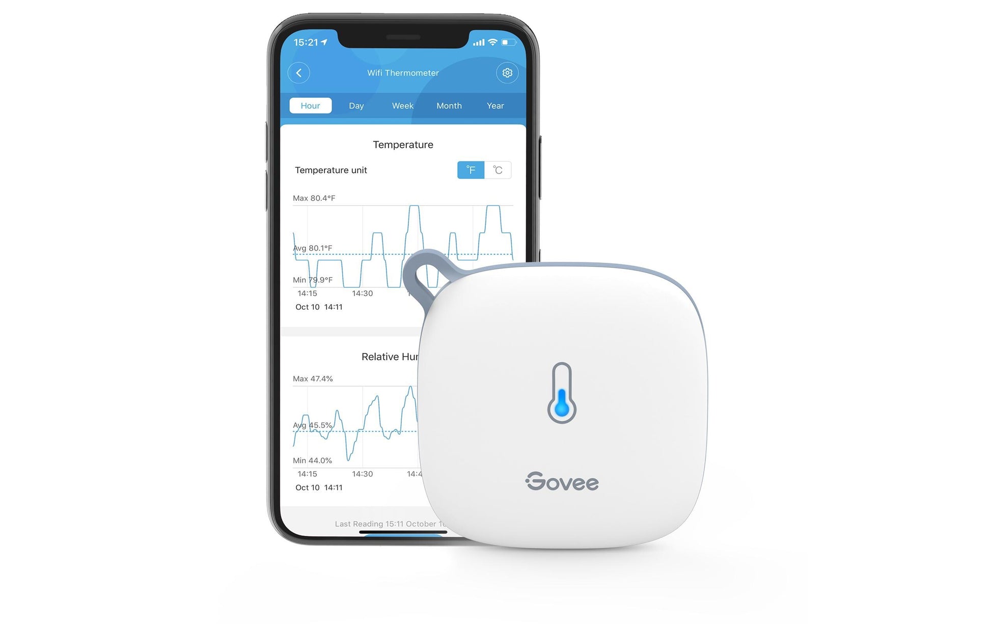 Govee H5179 – Thermo-/Hygrosensor (Einzelsensor), Bluetooth, Temperatur & Feuchte – Weiss