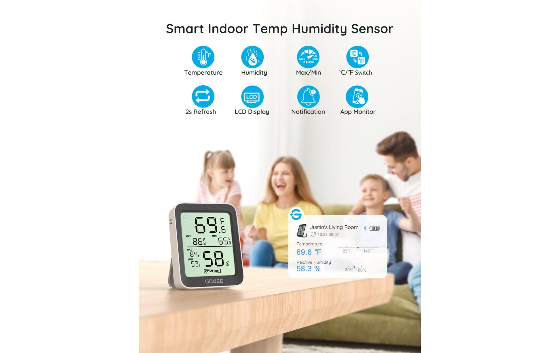 Govee H5075 – Thermo-/Hygrosensor, Bluetooth, App-Unterstützung