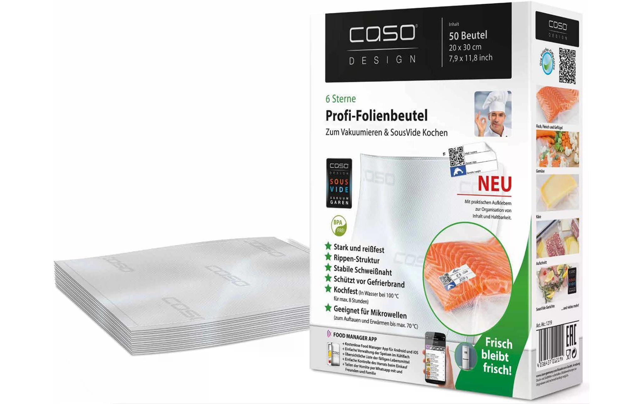 Caso Vakuumierbeutel – 20 × 30 cm, 50 Beutel