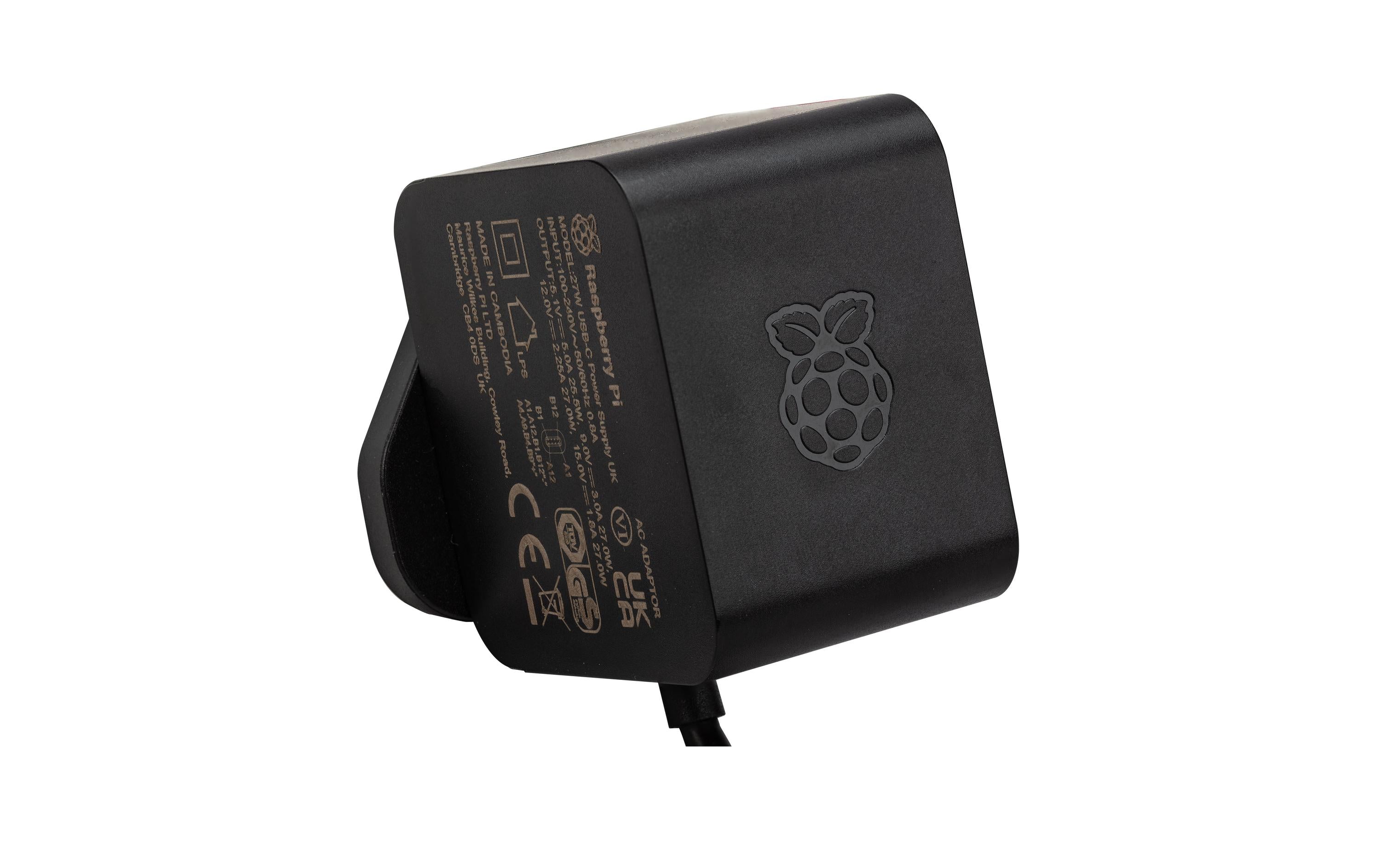Raspberry Pi Netzteil – 27 W, 5,1 V – für Raspberry Pi 5 – Schwarz
