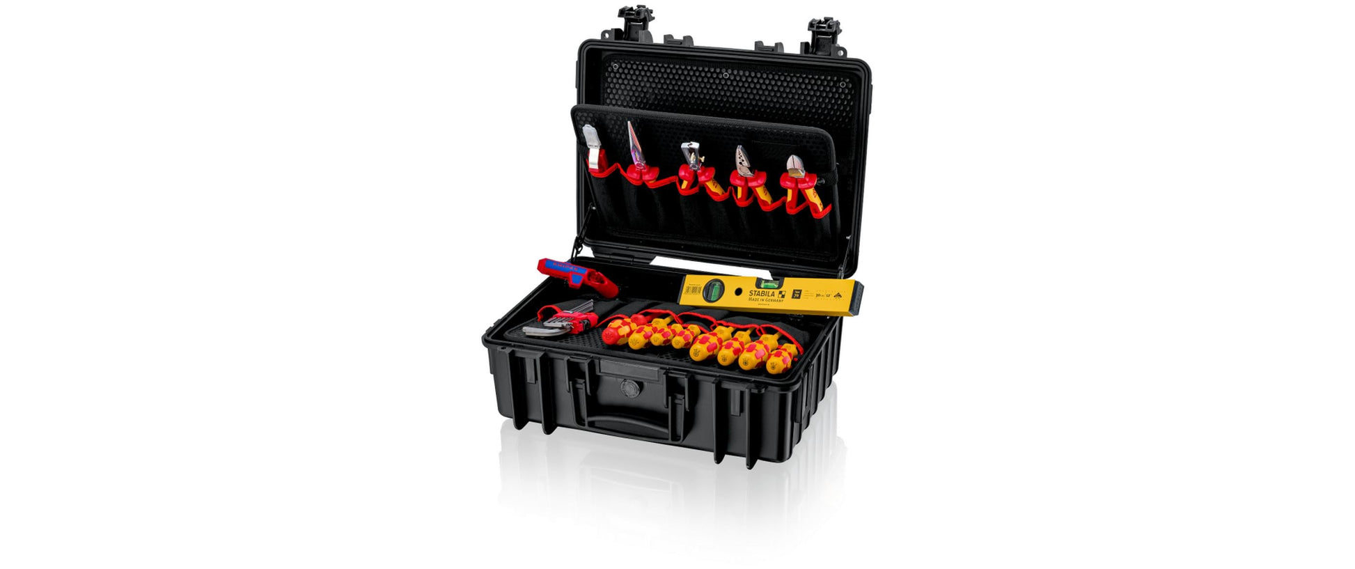 Knipex Robust23 Start Werkzeugkoffer Elektro – 24-teilig, mit Schloss, PP