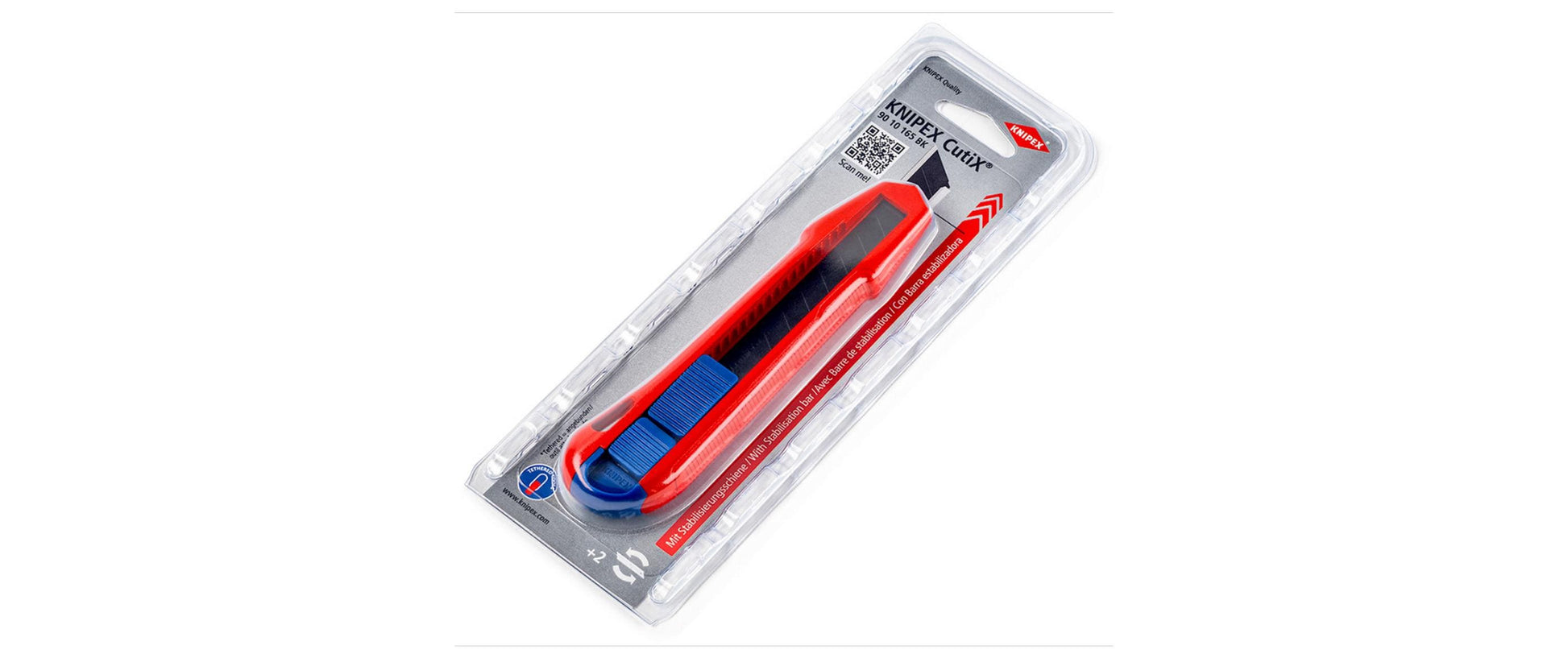 Knipex CutiX Cutter Universalmesser – 165 mm, Klingenarretierung, Aluminiumgehäuse, inkl. 1 Klinge