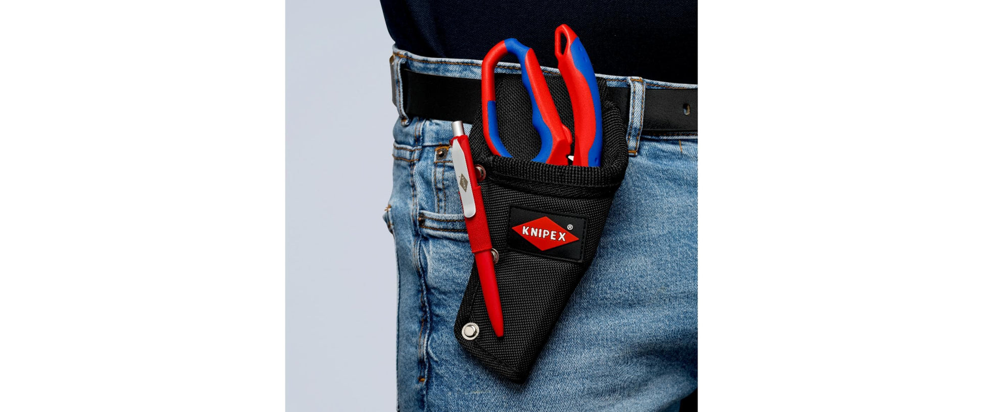 Knipex Gürteltasche Schraubendreher-Halter – Schwarz, Polyester, B 40 × H 215 × T 110 mm, für Zange, Scheren