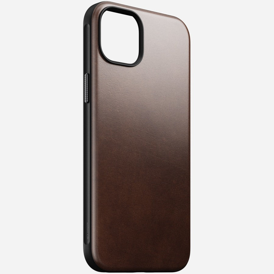 Nomad Backcover Modern – für Apple iPhone 15 Plus – schwarz – Leder – MagSafe-kompatibel