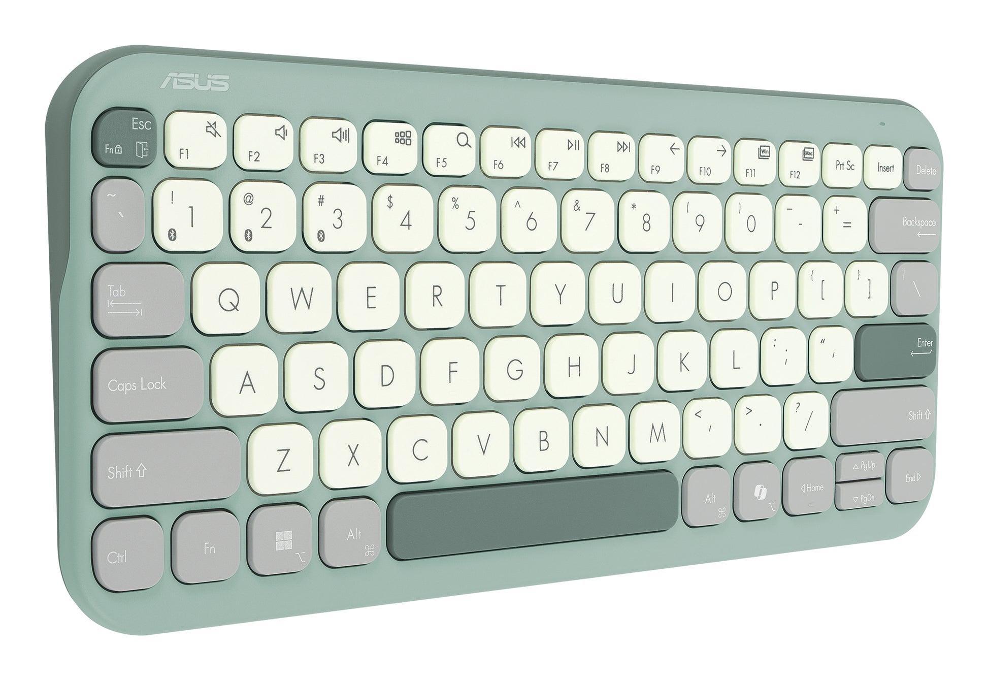 ASUS Marshmallow KW100 – Tastatur 75% – Schere – Bluetooth – QWERTZ (DE) – ohne Ziffernblock – Grün
