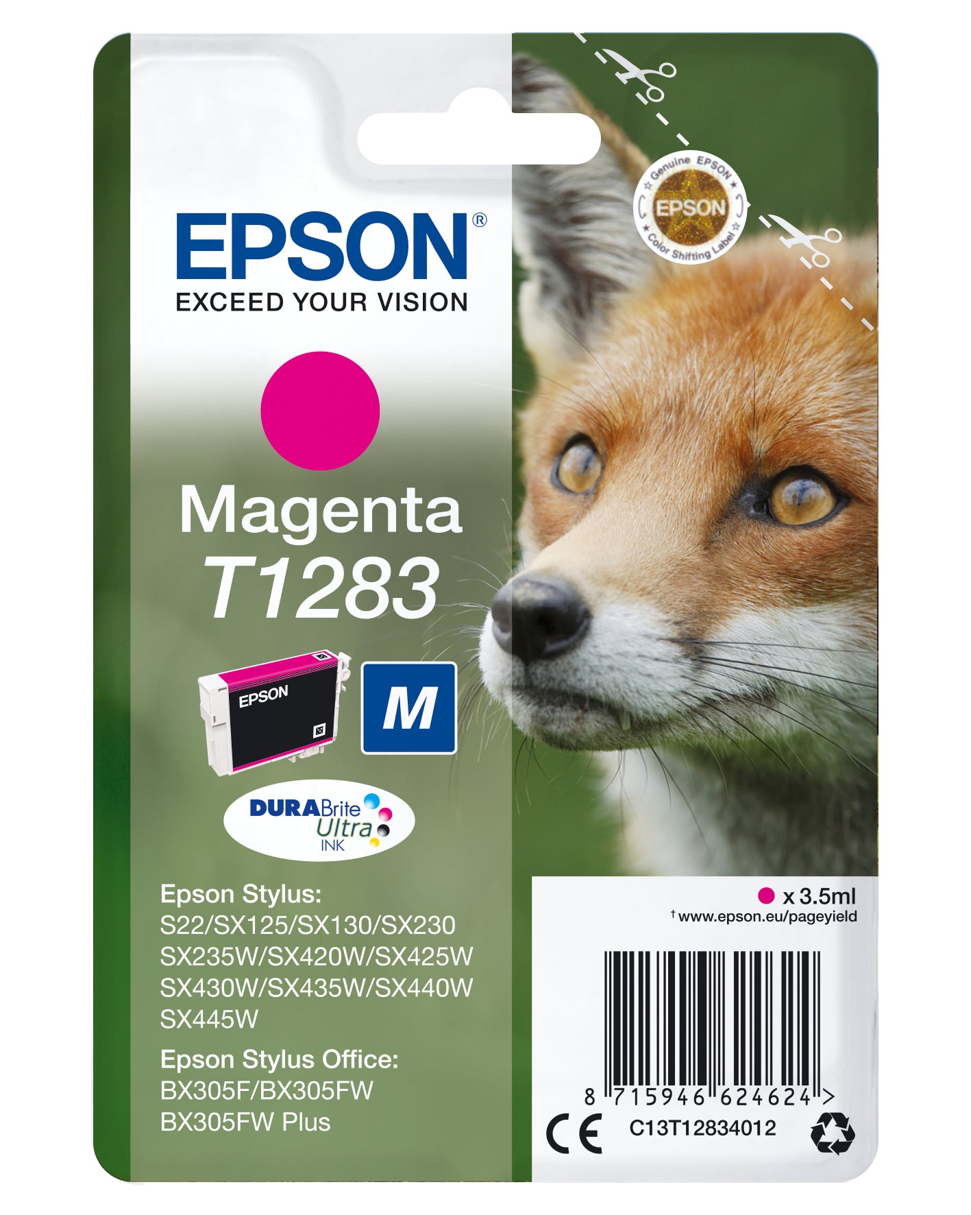Epson Tintenpatrone T1283, Magenta – für Inkjetdrucker/Multifunktionsgeräte