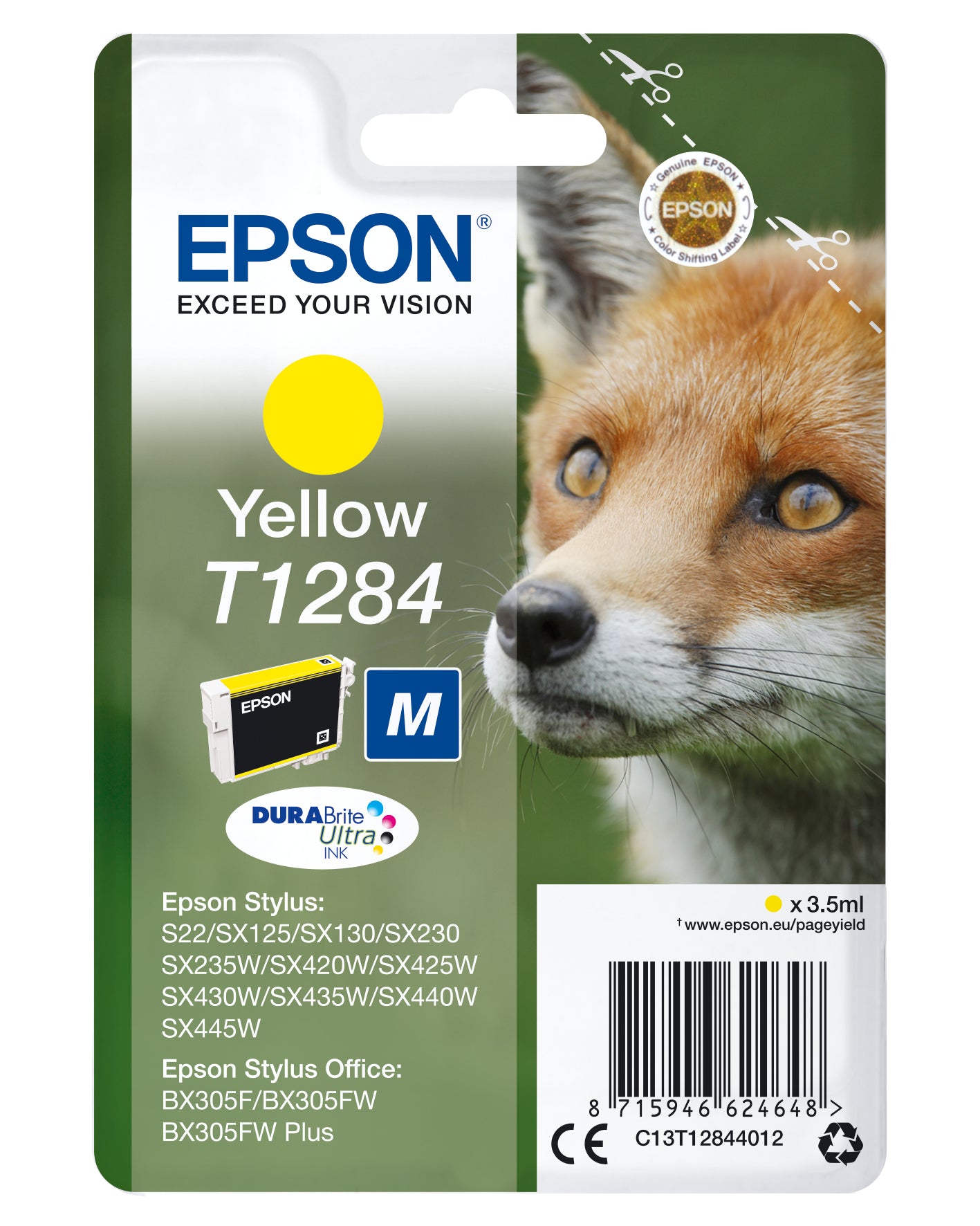 Epson Tintenpatrone T1284, Gelb, 225 Seiten – für Inkjet-/Multifunktionsgeräte