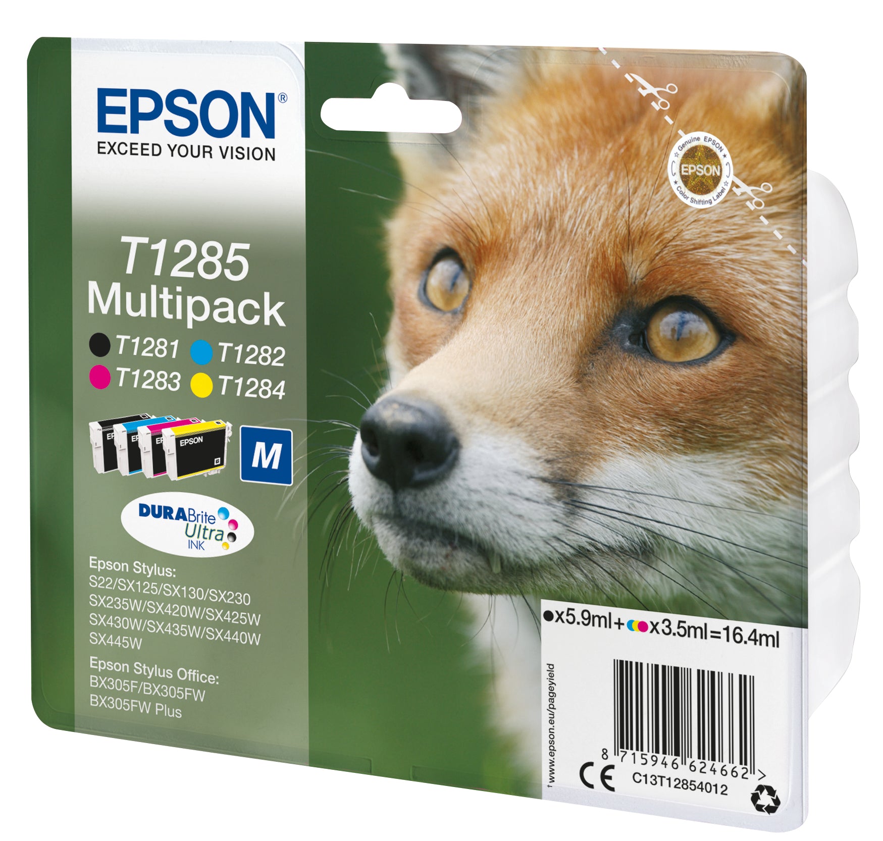 Epson Tintenpatronen-Multipack T1285, CMYK, 4er-Pack – für mehrere Modelle