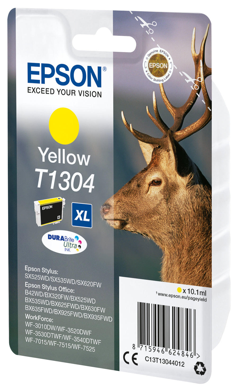 Epson T1304XL Gelbe Tintenpatrone (Original) – 1'005 Seiten – für Stylus SX525WD – C13T13044012