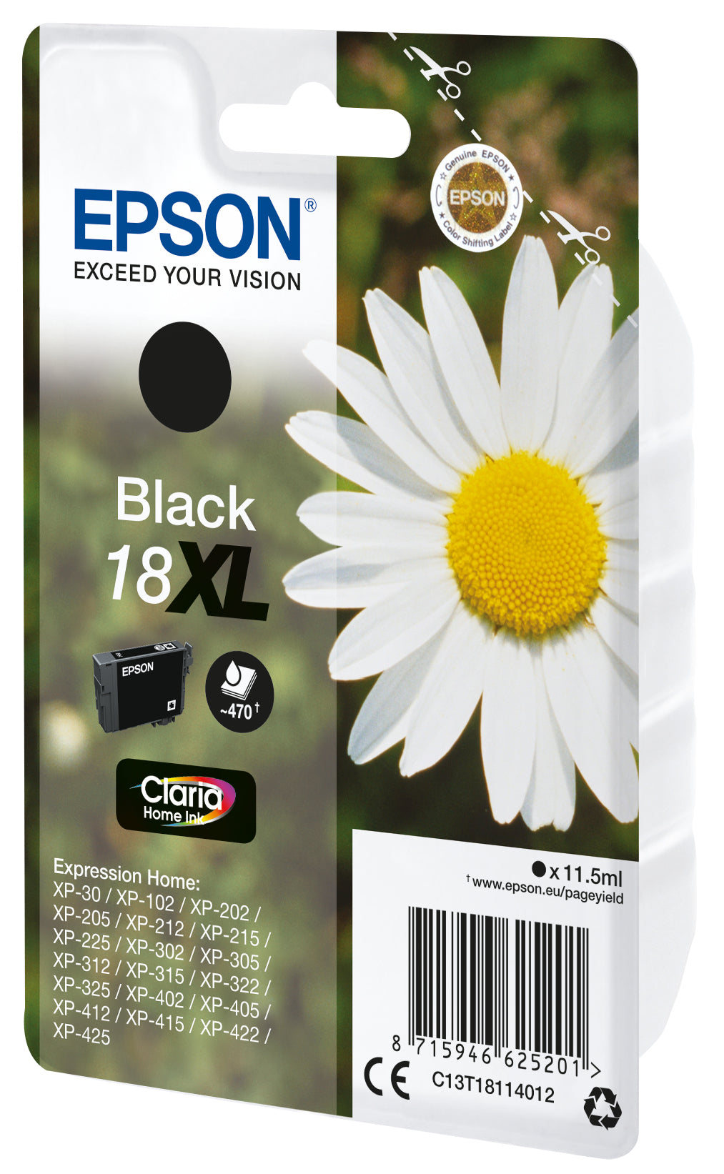 Epson Tintenpatrone 18XL, Schwarz – für Inkjetdrucker/Multifunktionsgeräte
