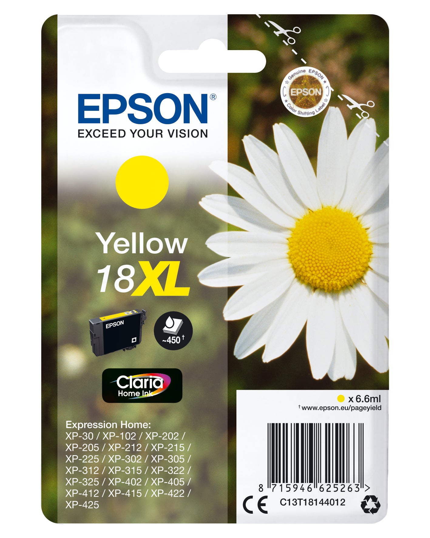 Epson Tintenpatrone 18XL, Gelb