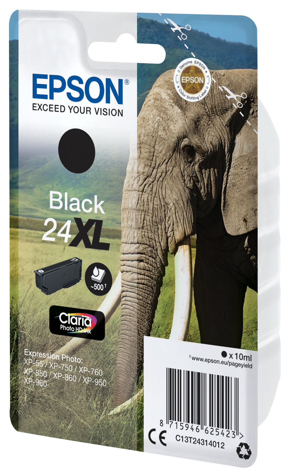 Epson 24XL Schwarz Tintenpatrone (Original) – 500 Seiten – für Epson Expression Photo XP-960/XP-950/XP-860 …