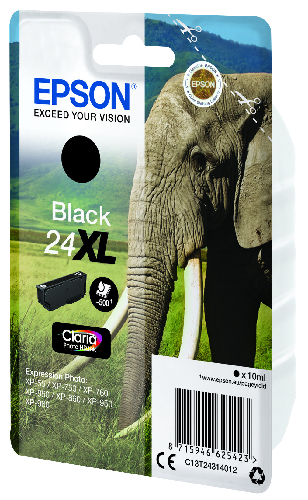 Epson 24XL Schwarz Tintenpatrone (Original) – 500 Seiten – für Epson Expression Photo XP-960/XP-950/XP-860 …