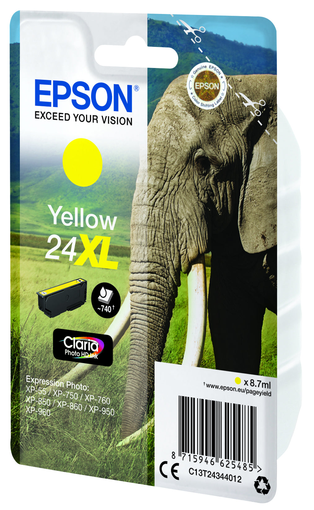 Epson Tintenpatrone T2434 (C13T24344022), Gelb, XL – für Expression Photo XP-960, XP-950, XP-860 und andere