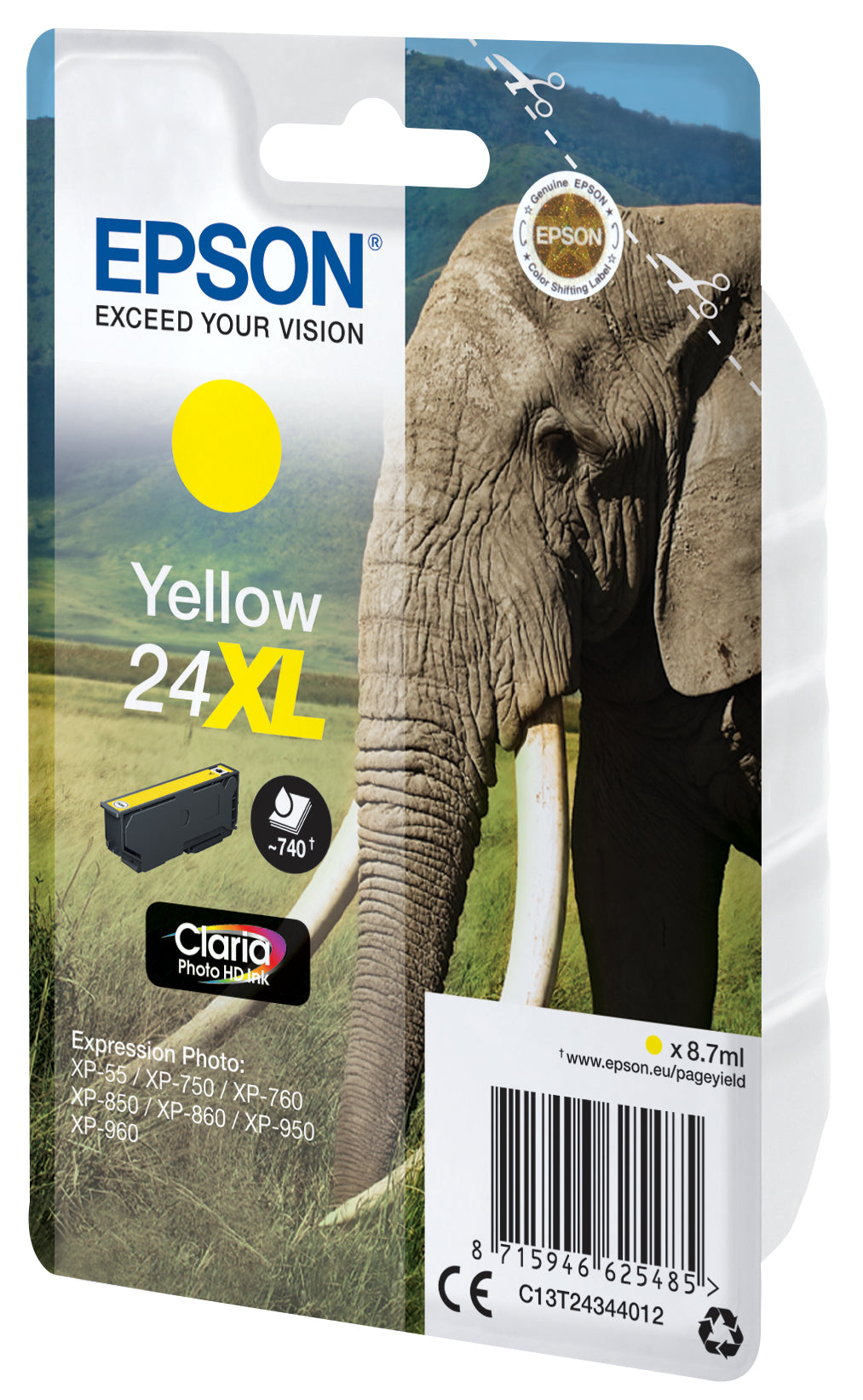 Epson Tintenpatrone T2434 (C13T24344022), Gelb, XL – für Expression Photo XP-960, XP-950, XP-860 und andere