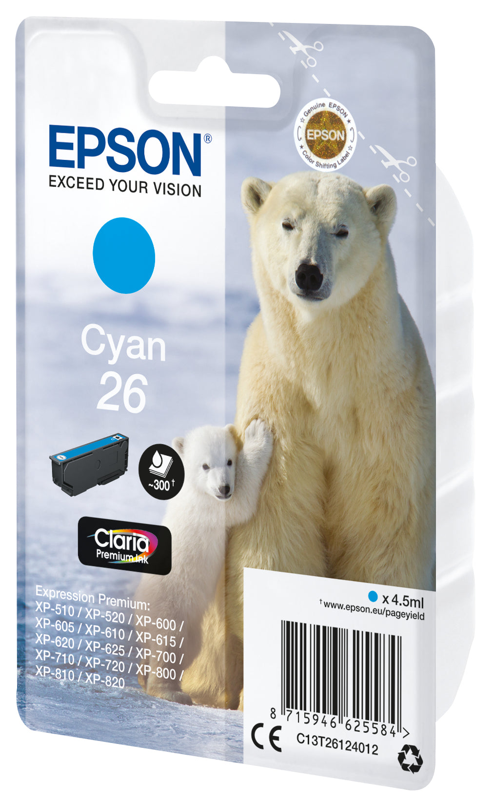 Epson Tintenpatrone 26, Cyan