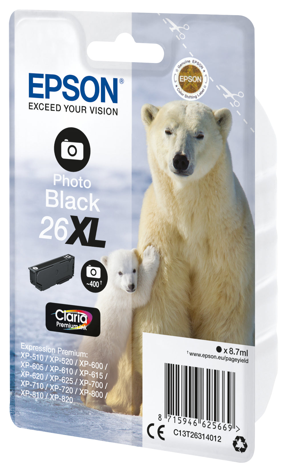 Epson Tintenpatrone 26XL, Schwarz, XL – für Epson-Drucker
