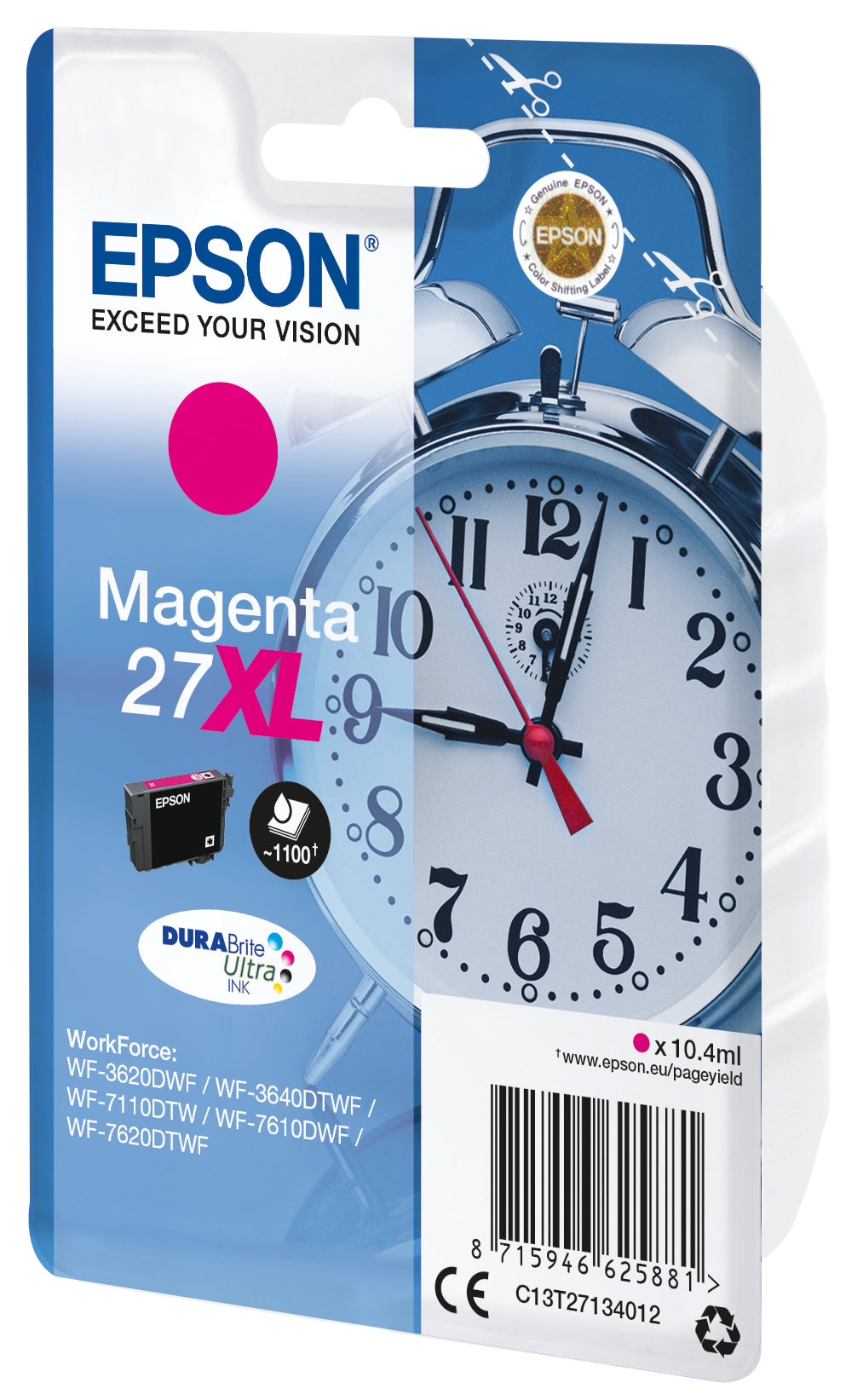 Epson T271340XL Magenta Tintenpatrone (Original) – 1'100 Seiten – für WorkForce WF-7720/7715/7710…