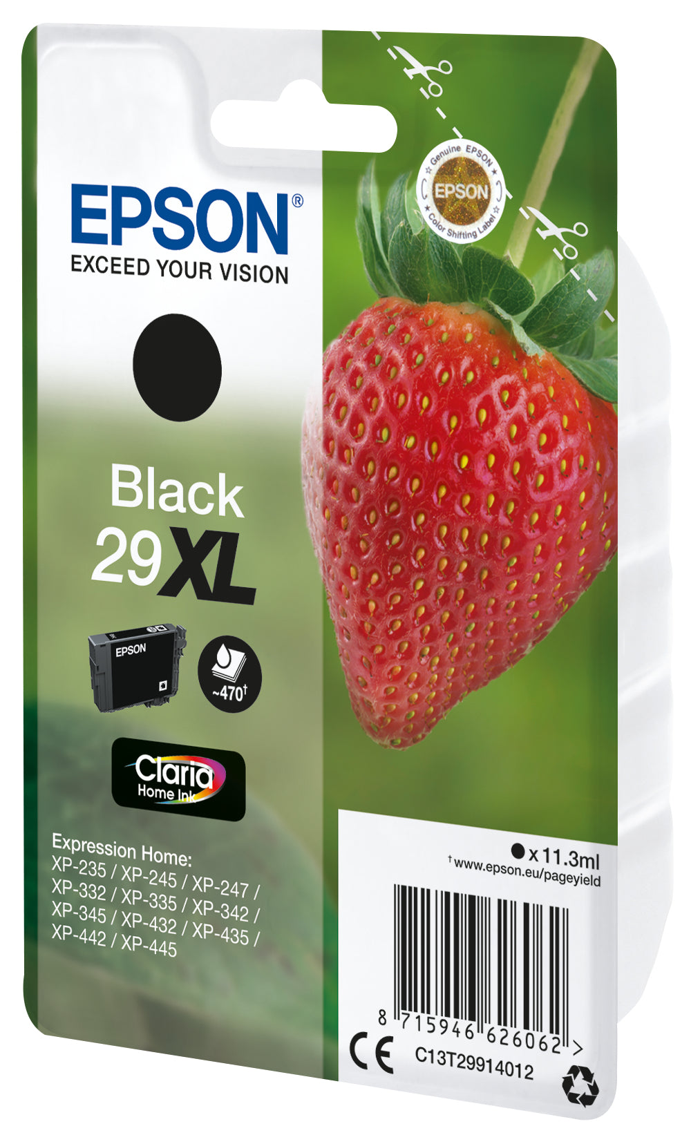 Epson 29XL Schwarz Tintenpatrone (Original) – 470 Seiten – für Epson Expression Home XP-235/XP-335/XP-435 …