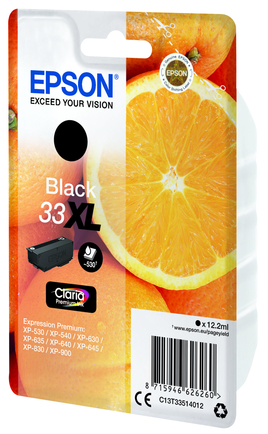 Epson 33XL Schwarz Tintenpatrone (Original) – 12,2 ml – für Epson Expression Premium XP-900/XP-830/XP-645 …