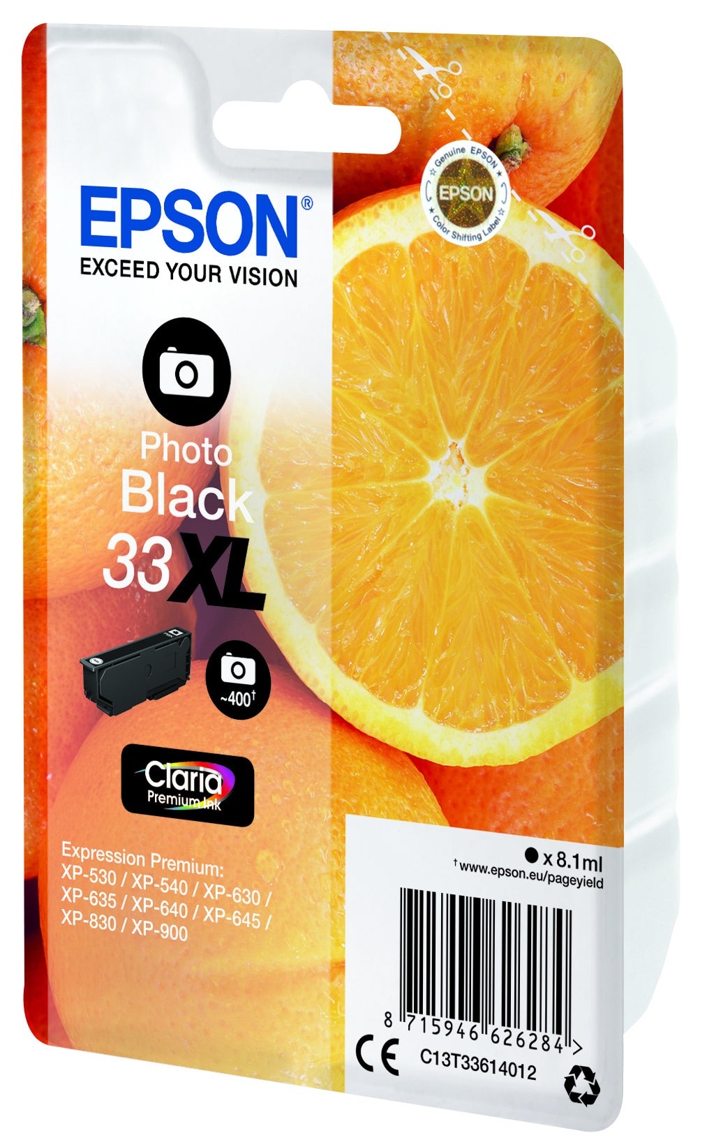 Epson Tintenpatrone 33XL, Schwarz, XL, 650 Seiten, Original – für Expression Premium XP-900, XP-830 und andere