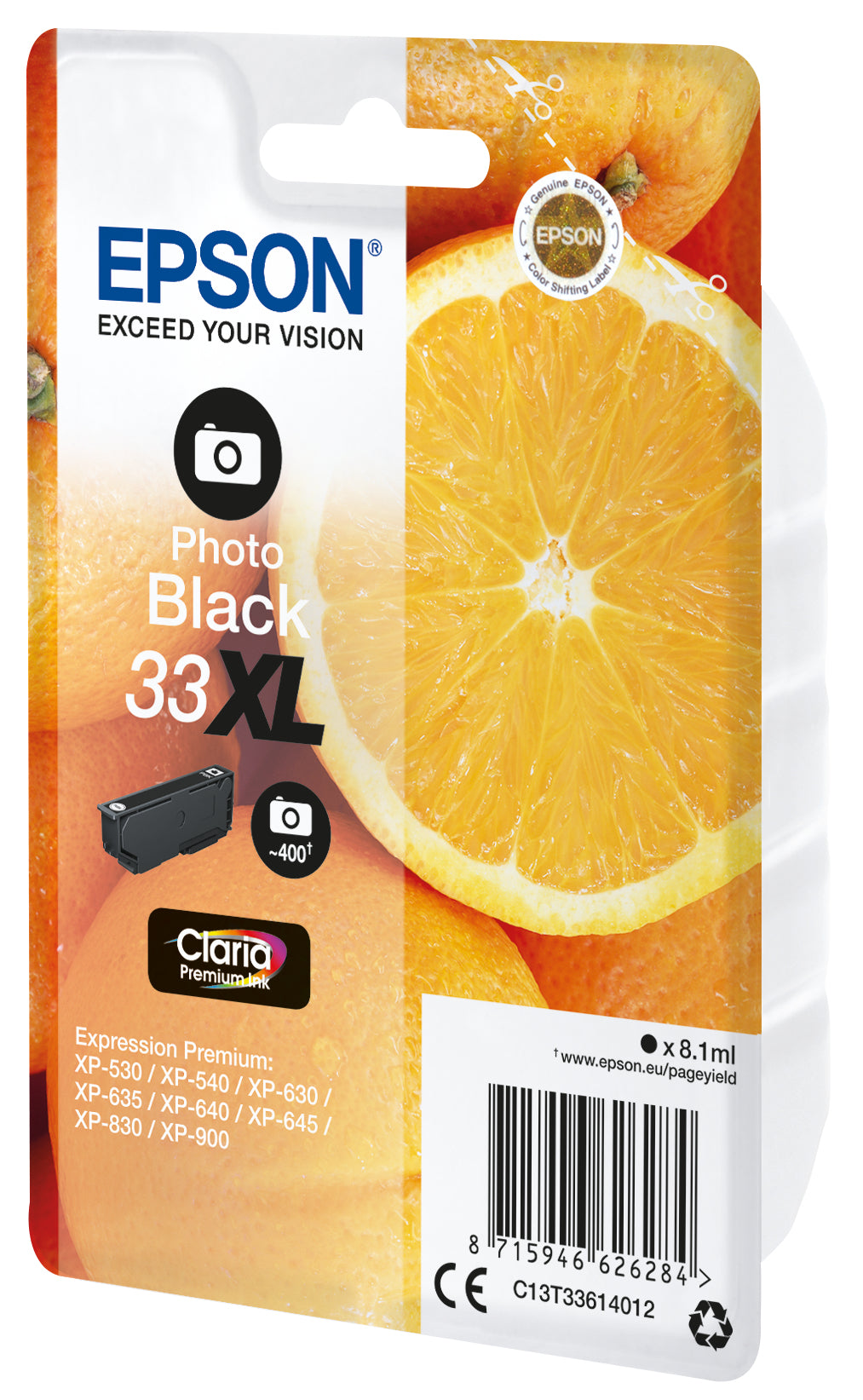Epson Tintenpatrone 33XL, Schwarz, XL, 650 Seiten, Original – für Expression Premium XP-900, XP-830 und andere