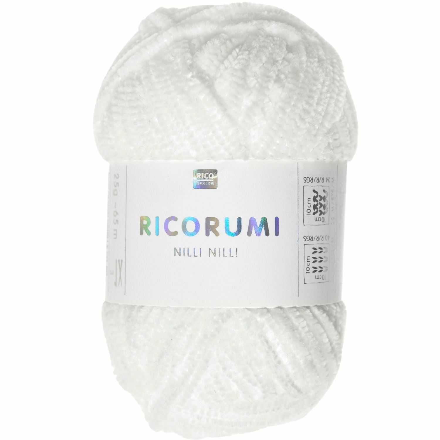 Rico Design Ricorumi Nilli Nilli Garn Weiss – 25 g, 65 m, Nadel 3 mm, 100% Polyester, 1 Stk.