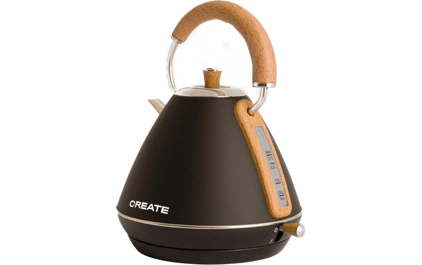 CREATE Wasserkocher – 1,7 l, Edelstahl, Schwarz