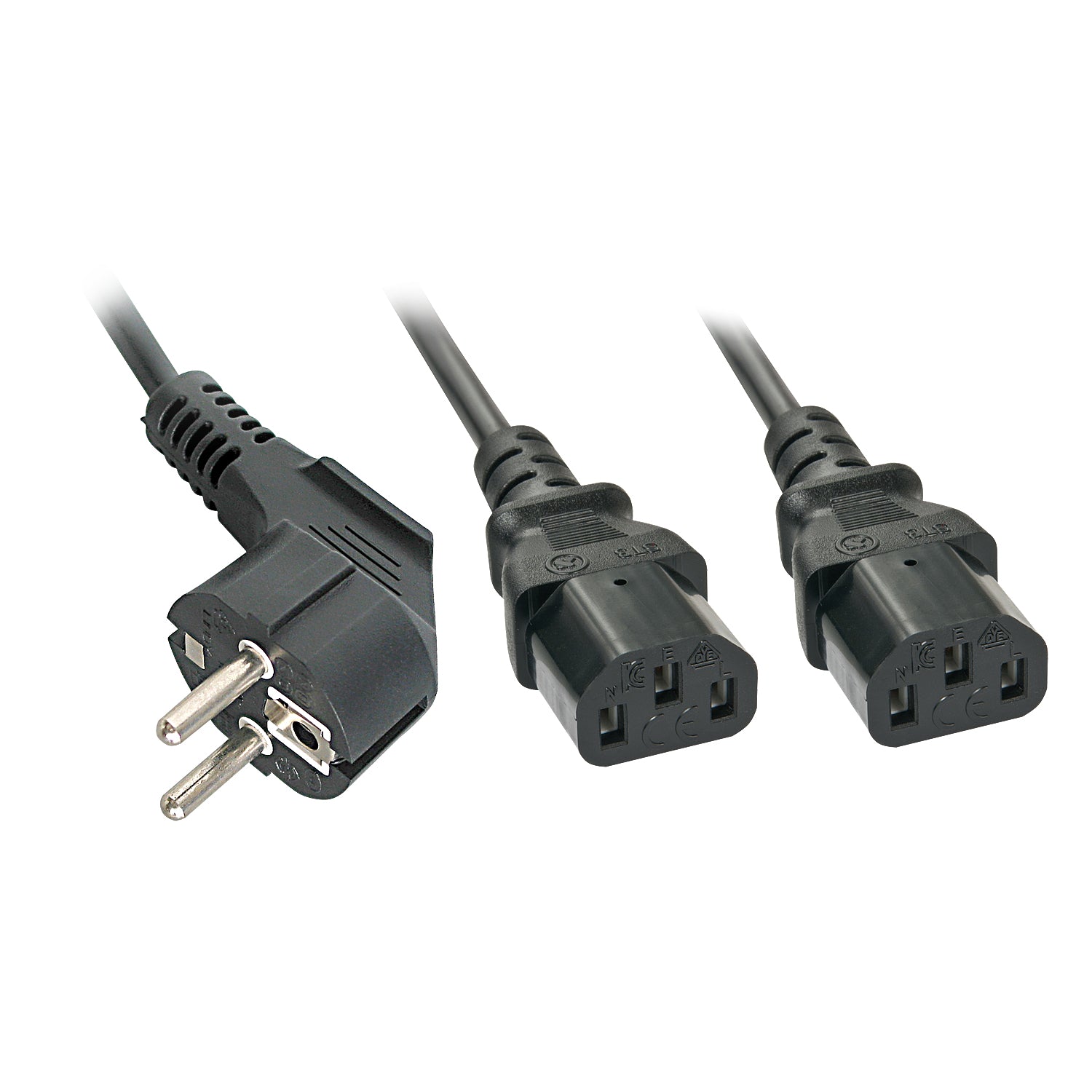 Lindy Netzkabel, Schuko auf 2× IEC C13, 2 m