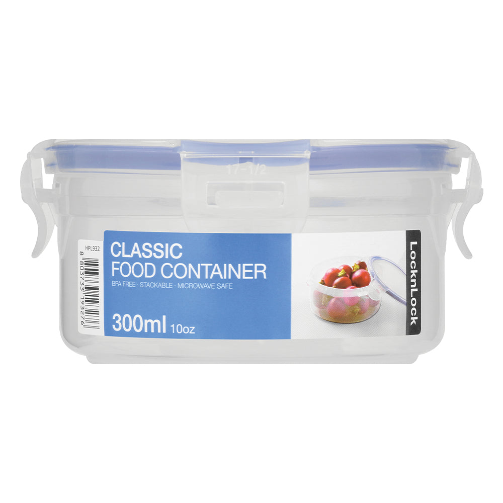 Lock & Lock Vorratsdose 300 ml, Ø 11,4 × 5,5 cm, Silikon, luftdicht, transparent