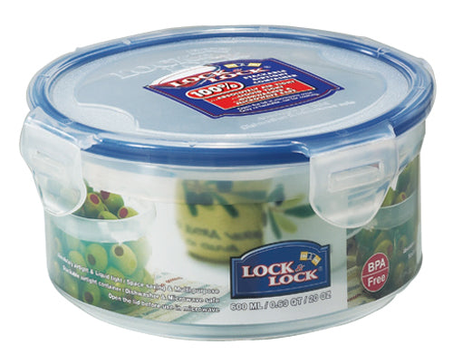 Lock & Lock Vorratsdose 600 ml, Ø 12,9 × 6,8 cm, Polypropylen (PP), luftdicht, transparent