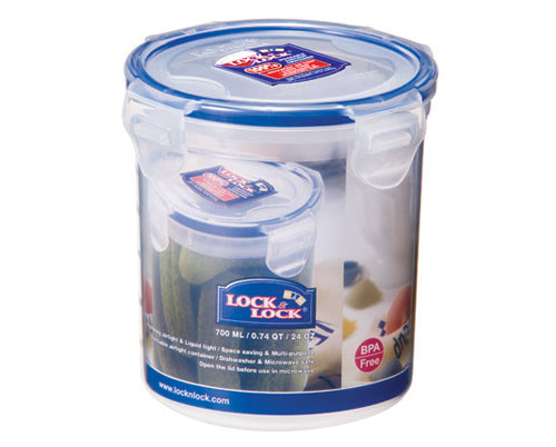 Lock & Lock Vorratsdose 700 ml, Ø 11,4 × 11,7 cm, Polypropylen (PP), transparent/blau