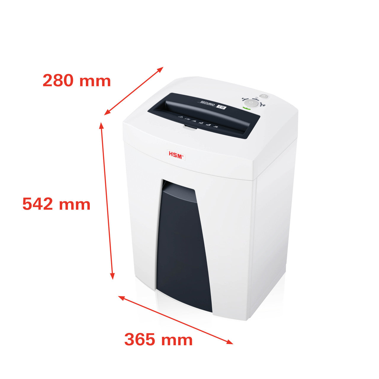HSM Securio C18 – Aktenvernichter, DIN P-2, Streifenschnitt 5,8 mm, 20 Blatt, 25 l