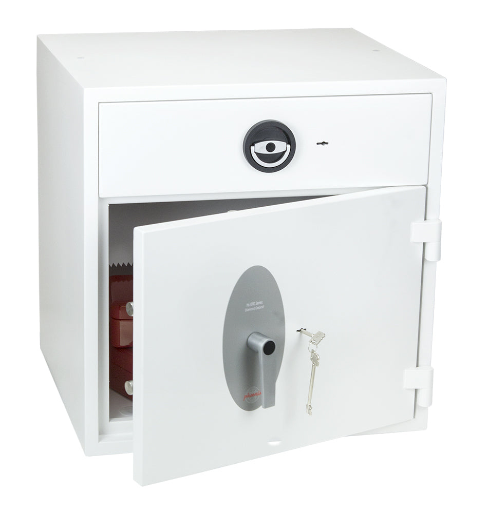 Phoenix Safe Co. Phoenix Einwurf-Tresor HS1091KD – Schlüsselschloss – 112,0 l – Bodenmontage – Weiss