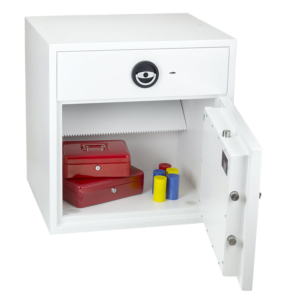 Phoenix Safe Co. Phoenix Einwurf-Tresor HS1091KD – Schlüsselschloss – 112,0 l – Bodenmontage – Weiss