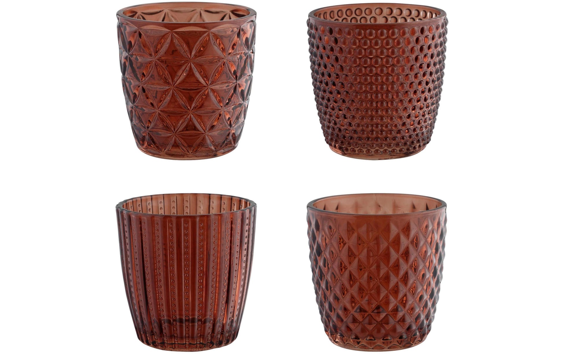 EGLO Windlicht – Glas, rot – Ø 7,3 × 7,3 cm – 4‑teilig
