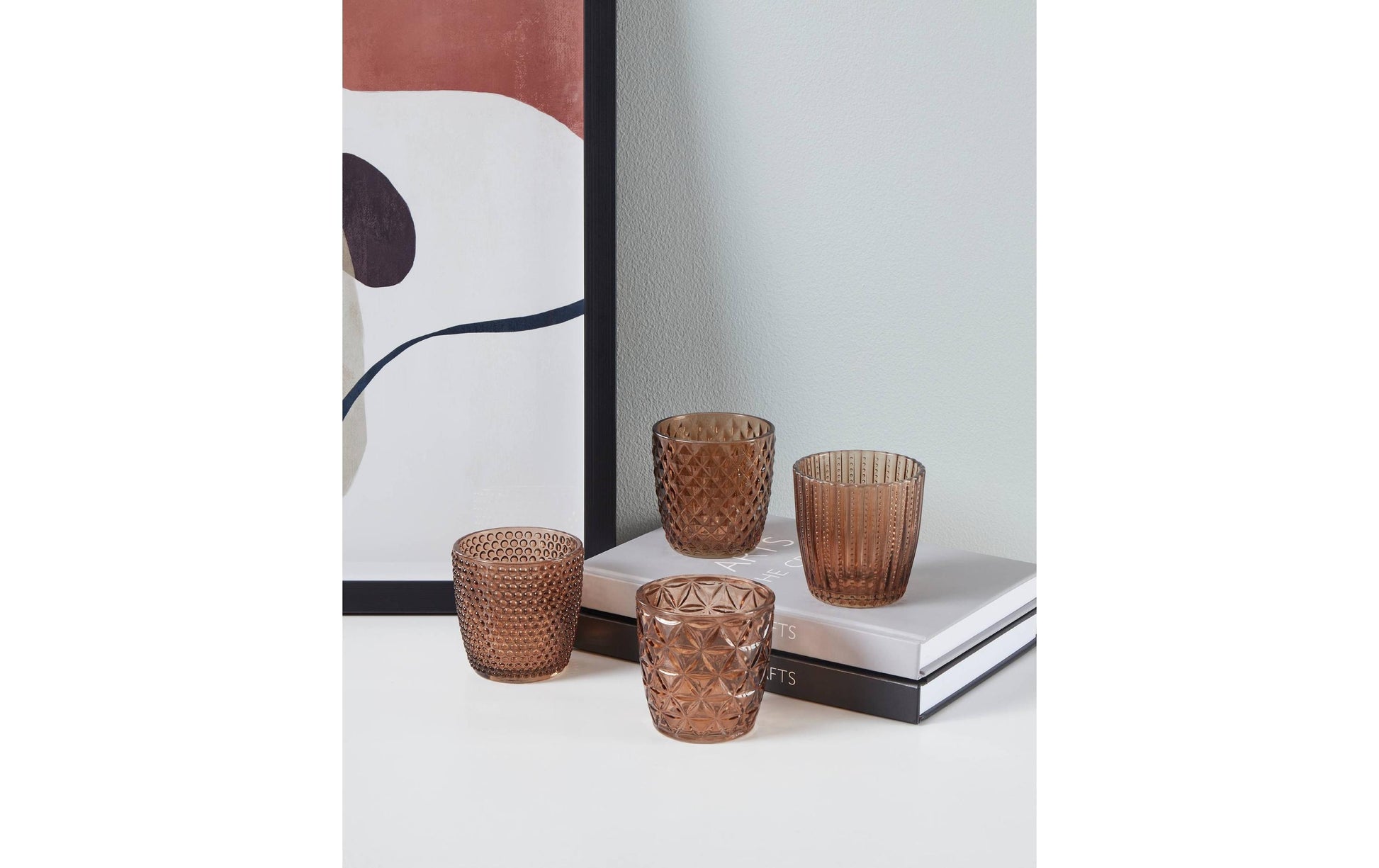 EGLO Bezamby Windlicht – Glas, braun – Ø 7,3 × 7,3 cm