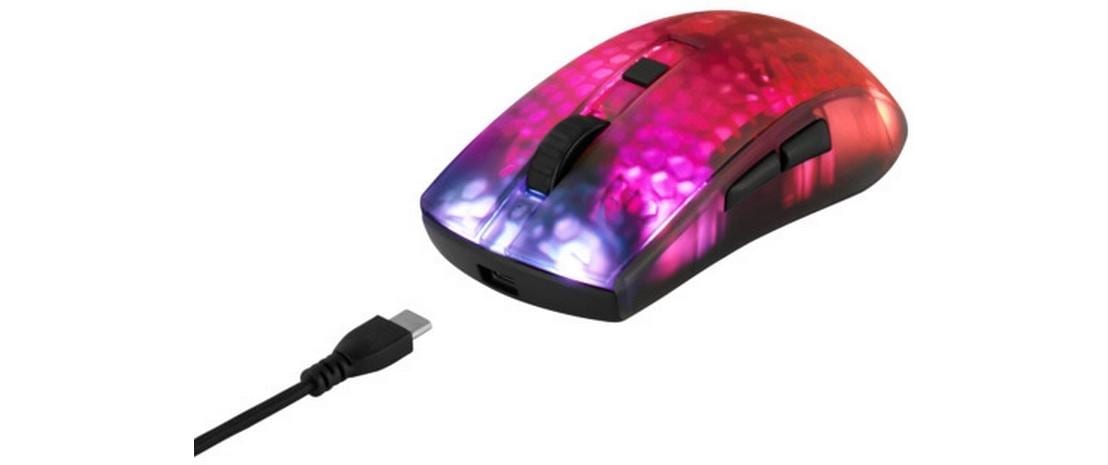 Deltaco Gaming DM320 – Gaming-Maus – Kabellos (2,4 GHz), 10000 DPI, RGB-Beleuchtung, rechts, Schwarz