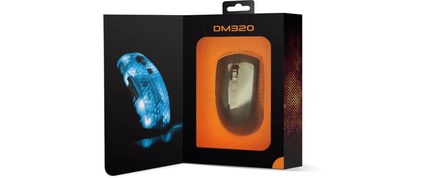 Deltaco Gaming DM320 – Gaming-Maus – Kabellos (2,4 GHz), 10000 DPI, RGB-Beleuchtung, rechts, Schwarz