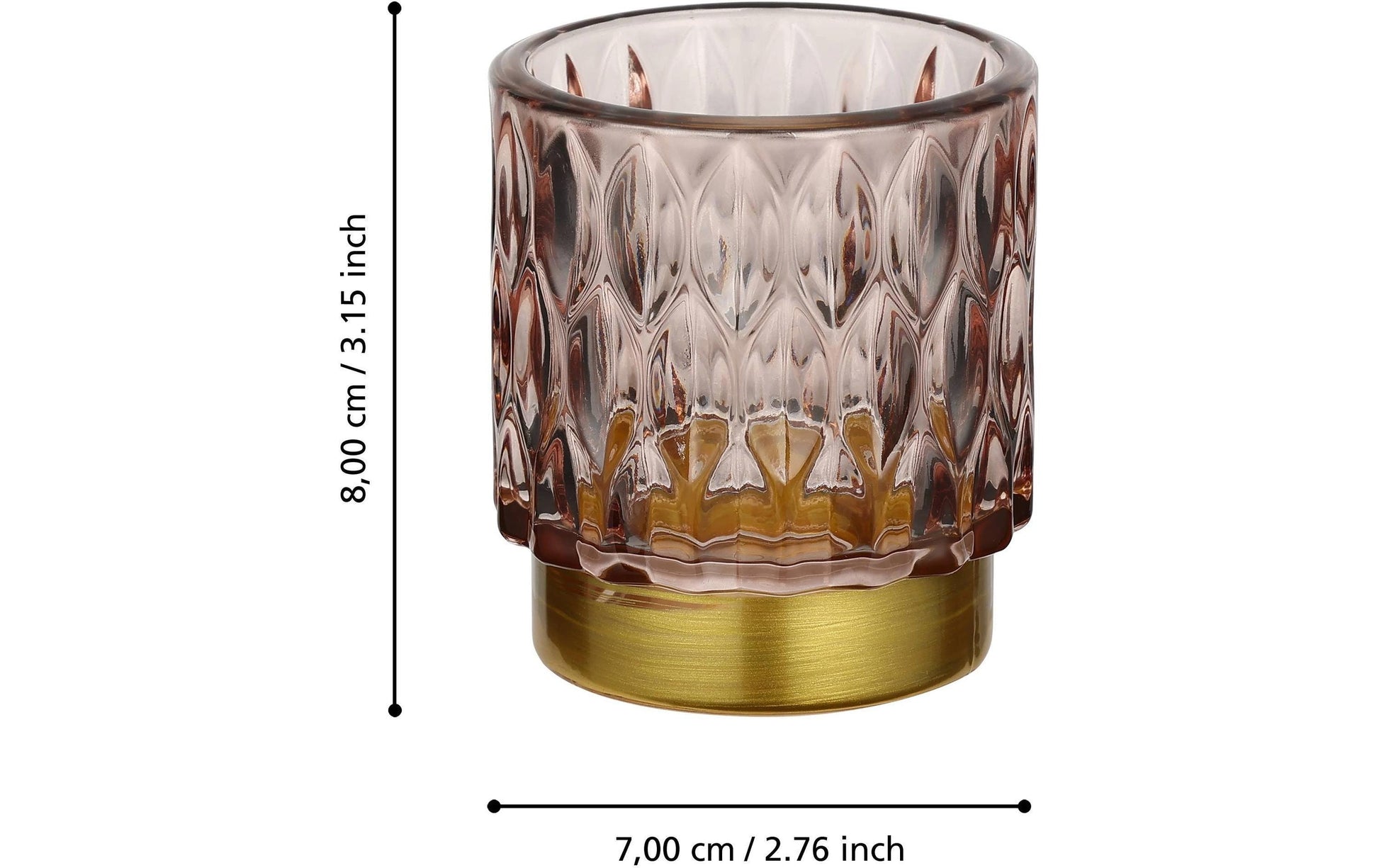EGLO Bezamby Windlicht – Glas, Gold – Ø 7 × 8 cm