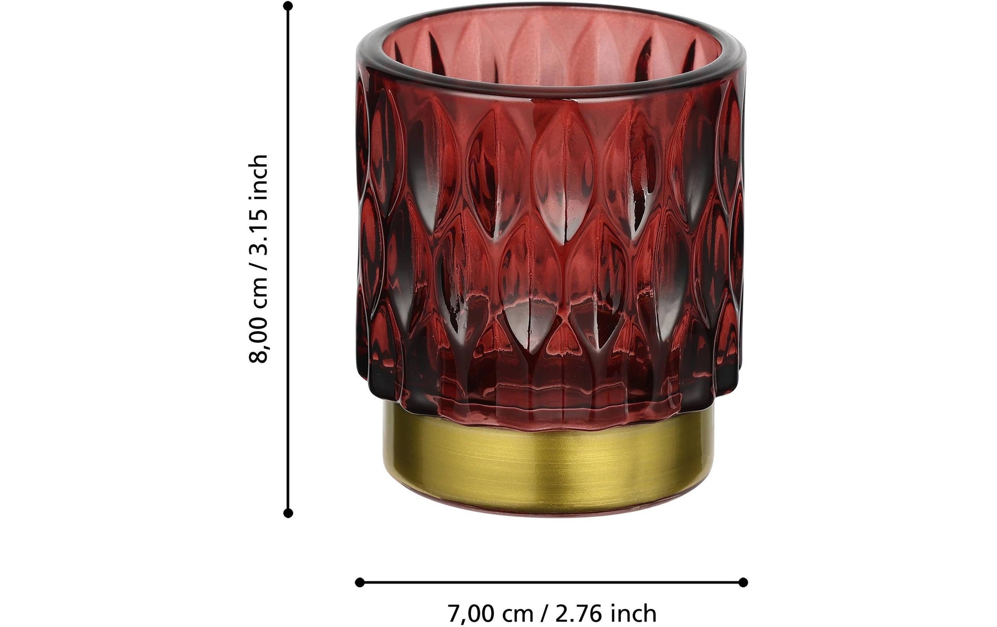EGLO Windlicht – Glas, Gold – Ø 7 × 8 cm