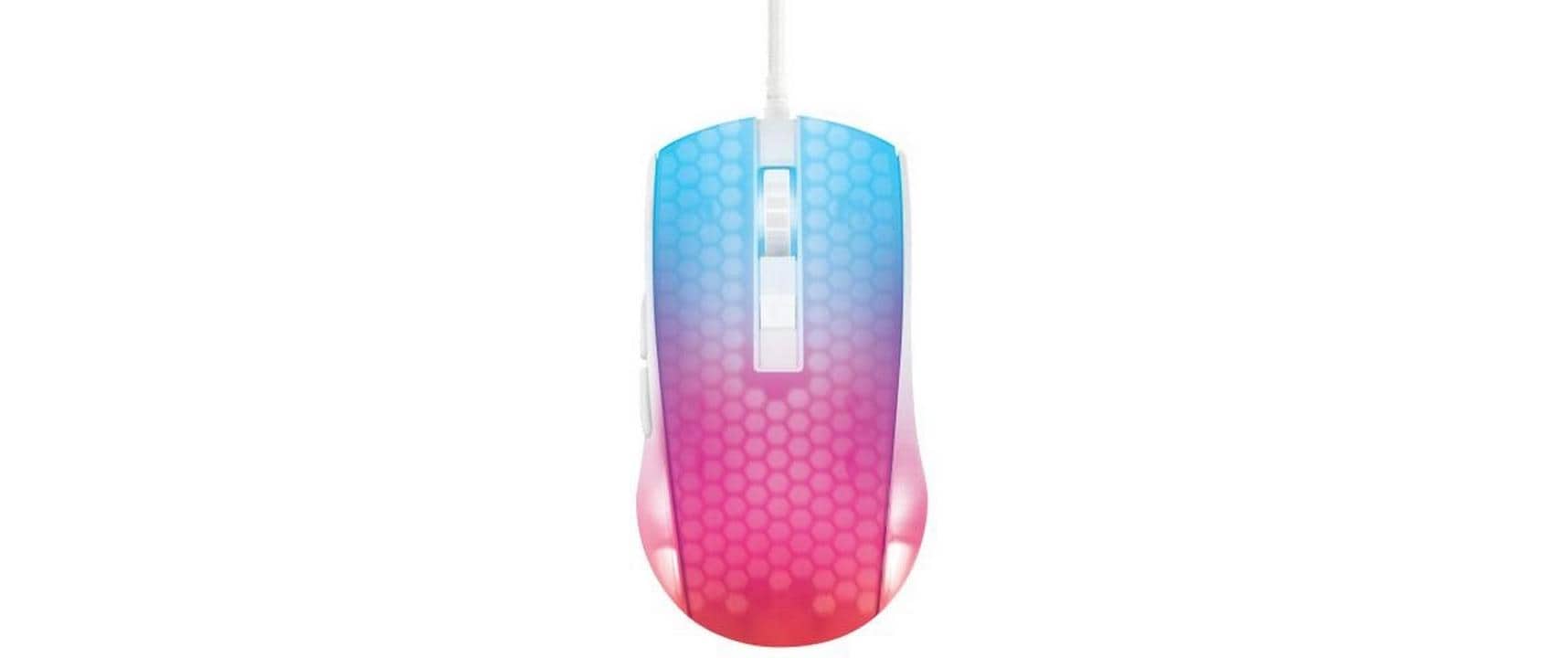 Deltaco Gaming DM310 – Gaming-Maus – Kabelgebunden (USB‑A), 6200 DPI, RGB-Beleuchtung, rechts, Weiss