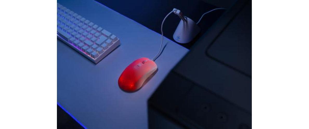 Deltaco Gaming DM310 – Gaming-Maus – Kabelgebunden (USB‑A), 6200 DPI, RGB-Beleuchtung, rechts, Weiss
