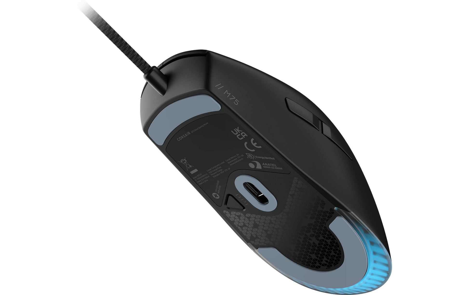 Corsair M75 Gaming-Maus – kabelgebunden, schwarz